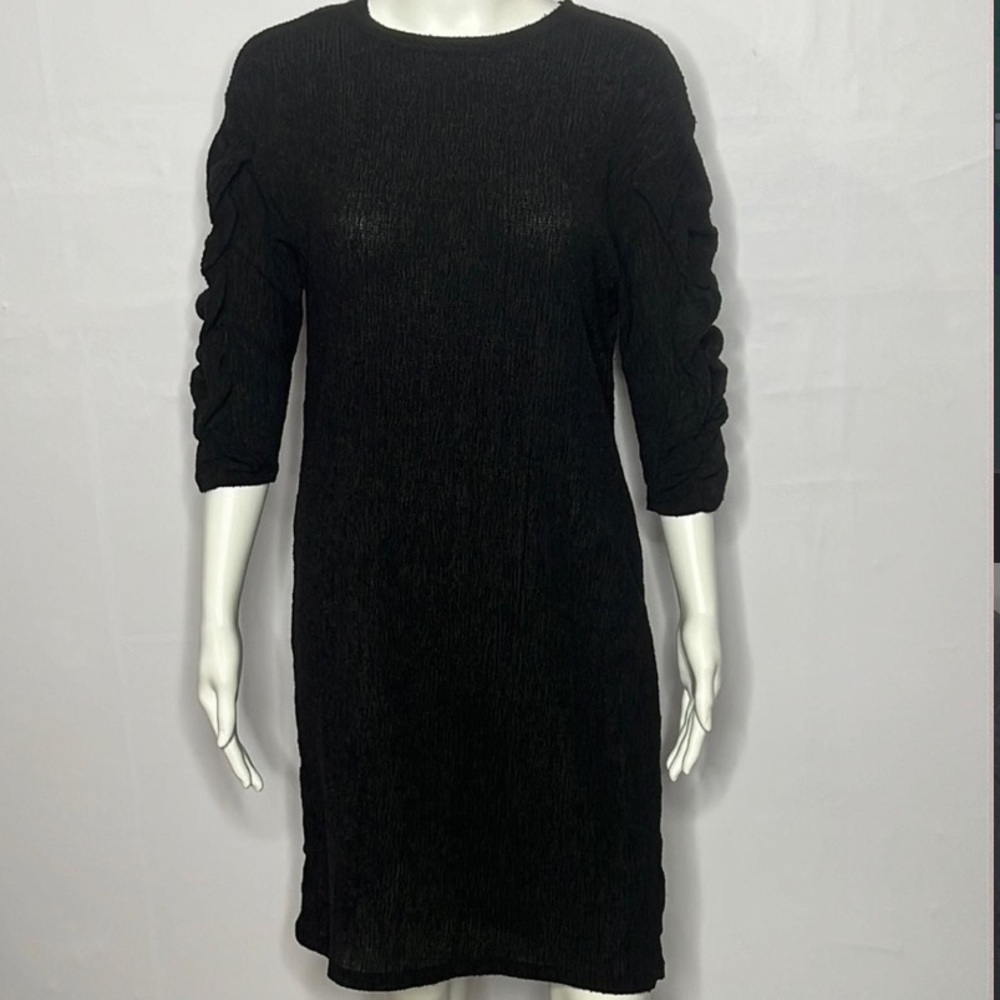 Zara Black Textured Dress